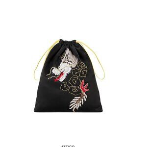 ATTICO Black Satin Embroidered Pouch
